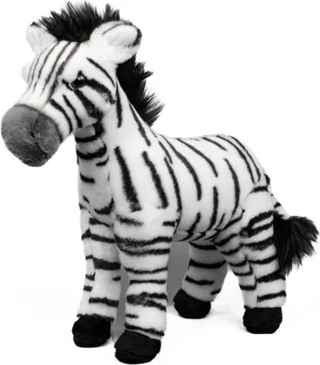 Produktbild von Kuscheltier Zebra stehend schwarz/weiß 30 cm Plüschzebra