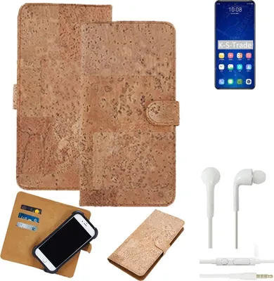 Produktbild von K-S-Trade Hülle kompatibel mit ZTE Axon 31 5G + in ear Kopfhörer Kork Handyhülle Cover  Schutzhülle TPU Case Bumper in Hellbraun, (1x)