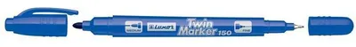 Produktbild von Luxor Duplexmarker 3012, Blau, mit zwei Linienstärken 1 und 1,7 mm, 10er Pack