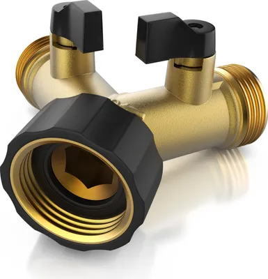 Produktbild von Brandson vodní ventil 2 způsoby - Y-rozdělovač pro 3/4" vodovodní kohoutek - zahradní rozdělovač vody - rozdělovací přípojka pro vodní hadici - 2 otočné přepínače - rozdělovač zahradní hadice - rozdělovač hadice
