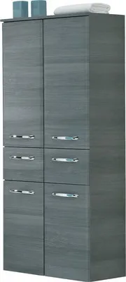 Produktbild von Midischrank pelipal Alika Breite 60 cm graphit Struktur quer zerlegt