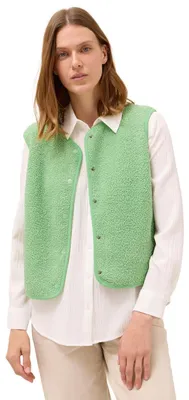 Productafbeelding van Cecil vest met wollook, kleur: lichtgroen, maat: XL