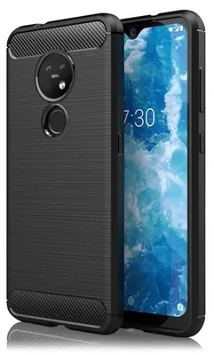 Produktbild von NALIA Handyhülle für Nokia 6.2 / 7.2 Hülle, Karbon Optik Stylische Handyhülle
