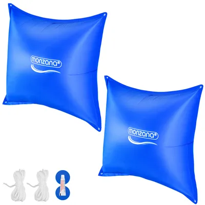 Produktbild von MONZANA® 2x Poolkissen Winter XL Chlorbeständig Seil PVC Verstärktes Material bis -20°C Doppelnaht Sicherheitsventil 4 Ösen Luftkissen Pool Abdeckung