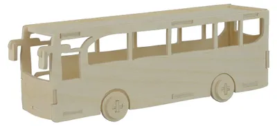 Produktbild von Pebaro 851/6 Holzbausatz Bus, 3D Puzzle, Modellbausatz, Basteln mit Holz, Holzpu