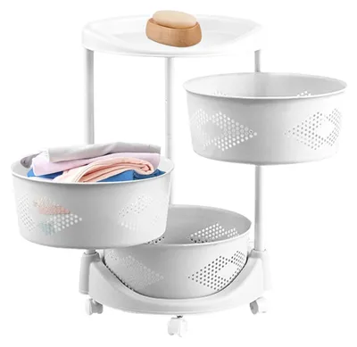 Image de Étagère rotative sur roulettes pour cuisine et salle de bain