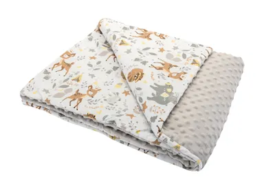 Produktbild von Bomimi Minky-Decke 100 × 75 cm Waldtiere beige