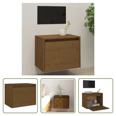 Produktbild von The Living Store Wandschrank Honigbraun 45x30x35 cm Massivholz Kiefer
