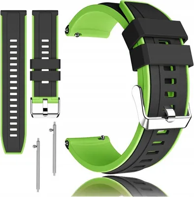 Zdjęcie produktu dla Pasek Silikonowy 22Mm - Czarno-Zielony - Psk079