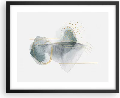 Produktbild von Gerahmtes Poster - Schwarzer Rahmen - Aquarell Flecken Gold - 50x40 cm - Wand Bild - Wanddeko - Wandbilder - Kunstposter - Wandposter - Bilderrahmen - Bilder - Kunstdruck - P2BAA50x40-4830