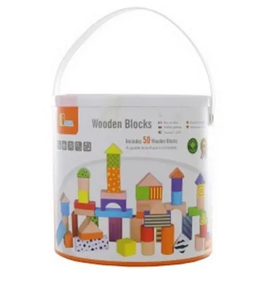 Image de Jeu de construction en bois 50 cubes