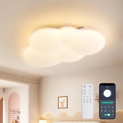 Produktbild von LED-Deckenlampe - Moderne Kinderlampe - Deckenlampe Kinderzimmer - Deckenlampe Schlafzimmer - Nachtlichtfunktion - Dimmbar mit Fernbedienung - Zimmerlampe