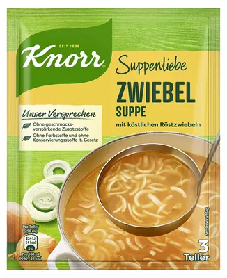 Obrázek produktu pro Cibulová polévka Knorr s lahodnou smaženou cibulkou na 3 talíře 46g