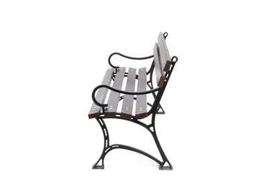Obrázek produktu pro Parková zahradní lavička s rámem z litiny, masivní borovicové dřevo 0120 PALISANDER 150x74x38 cm