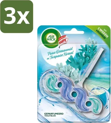 Immagine prodotto di Air Wick – Blocco WC – Fresca brezza marina & Corallo turchese - Confezione risparmio - 3 pezzi