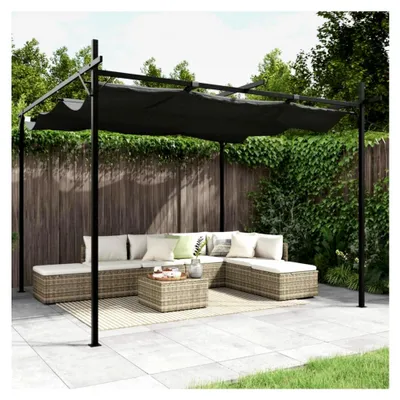 Produktbild von Pergola Pavillon mit Schiebedach UV-beständig Überdachung für Garten Terrasse (295x292x230 cm-Anthrazit)