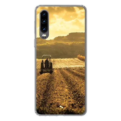 Produktbild von MuchoWow® Handyhülle Schutzhülle Hülle für Huawei P30 Traktor - Bauernhof - Berg Silikon Softcase Handy Hülle - Kartenbesitzer
