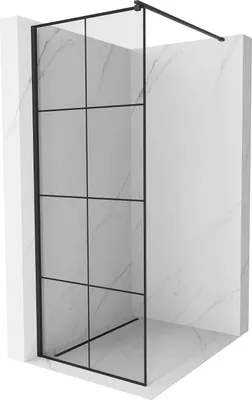 Image de Mexen Kioto paroi de douche 80 x 200 cm, Transparent/Noir motif 8 mm, Noir - 800-080-101-70-77