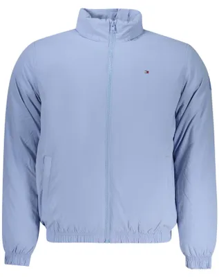 Produktbild von Gefütterte Kinderjacke Blau mit Abnehmbarer Kapuze und Logo
