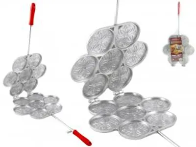 Zdjęcie produktu dla Forma do wypieku "tigelle" z aluminium, 7 otworów, z haczykami