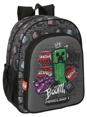 Produktbild von Safta Minecraft Graffiti 15l Rucksack Schwarz,Grau  Kinder Schwarz,Grau One Size