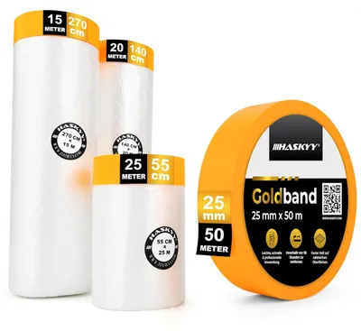 Produktbild von Abdeckfolie mit Klebeband, 60 m Folie, 4-teilig, für Malerarbeiten