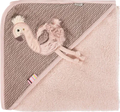 Produktbild von Kapuzenbadetuch Flamingo - Bade-Poncho aus Frottee
