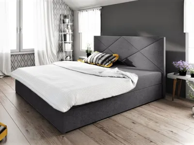 Zdjęcie produktu dla Łóżko małżeńskie ze schowkiem STIG 4 – 160 x 200, szare