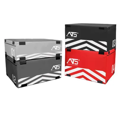 Produktbild von ATS Plyo Box Sprungbox (4er Set - Stapelbar, Höhen: 15cm, 30cm, 45cm und 60cm)