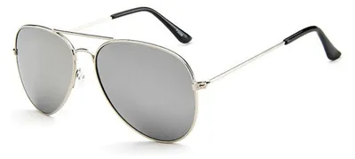 Silberne verspiegelte Piloten-Sonnenbrille