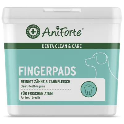 Produktbild von AniForte Denta Clean & Care Fingerpads für Hunde 50 Stk. Pads Fingerlinge zur Zahnpflege & Zahnreinigung, pflegt Zähne & Zahnfleisch, reduziert Plaque