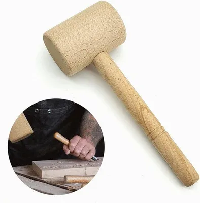 Produktbild von Famanu Holzhammer - Robuste Beukenholz-Konstruktion - 23 cm