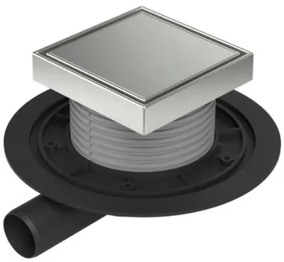 Image de Chud?j : siphon de sol latéral D40, cadre en acier inoxydable, grille STEEL S 382 A