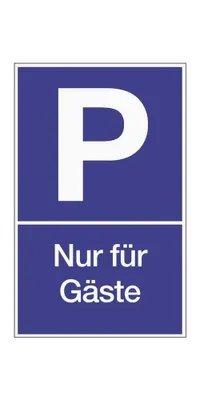 Produktbild von Parkplatzbeschilderung Parken f.Gäste L250xB400mm Ku.blau/weiß