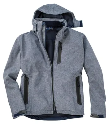 Produktbild von Dave's Softshelljacke blau melange Übergröße