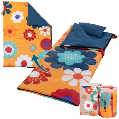 Produktbild von Skandika Deckenschlafsack Sovro | Schlafsack Outdoor für Erwachsene, 3 Jahreszeiten, als Doppelschlafsack nutzbar, Camping Schlafsäcke mit Kissen