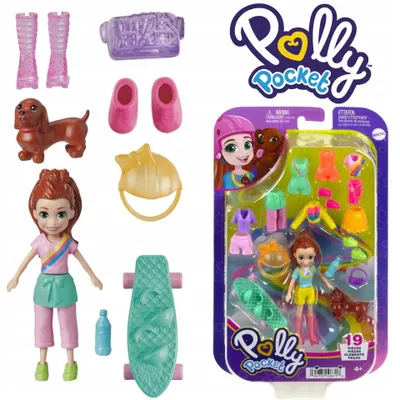 Produktbild von Polly Pocket Modedesignerin Puppen-Set mit Skateboard