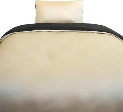 Obrázek produktu pro Jednobarevné oboustranné ložní prádlo 100% bavlněný satén se zipem na jednolůžko a dvoulůžko Béžová/antracitová 135 x 200 cm + 80 x 80 cm