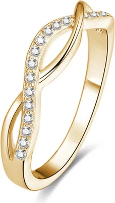 Immagine prodotto di Anello in argento placcato oro con cristalli AGG192, 56 mm