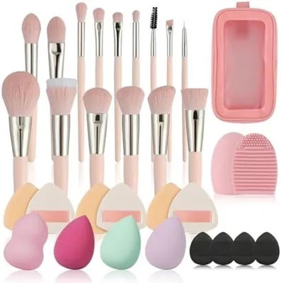 Produktbild von PromoHome® Komplettes Make-up Pinsel Set - 28-teilig Professionelles Werkzeug mit Aufbewahrungstasche