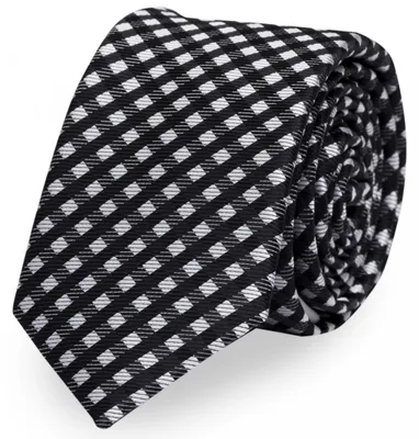 Produktbild von Fabio Farini - 1 Stück Schwarze Herren Krawatten - dunkle Schlips in 8cm Breite Breit (8cm), Schwarz/Weiß