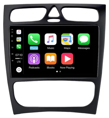 Obrázek produktu pro 8+256 GB Android rádio pro Mercedes třídy C (W203) před faceliftem (2000–2004) s podporou CarPlay, navigací, Bluetooth, ovládáním na volantu a GPS
