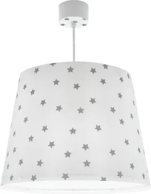 Produktbild von Kinderzimmer Deckenlampe Weiß mit Sternenmuster, leuchtende Sterne im Dunkeln, blendfrei