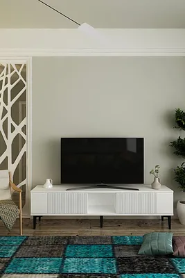 Produktbild von Skye Decor, Hochwertiger TV-Ständer (3 Stück) - Sapphire Oak, 150 cm, Weiß, 100% Melamin