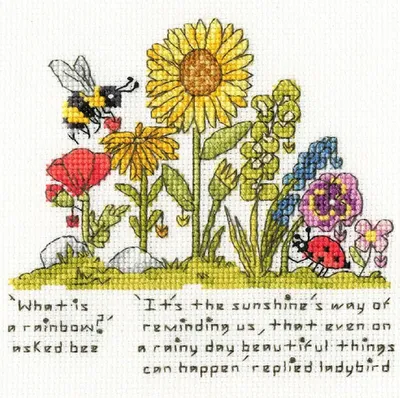 Produktbild von Bothy Threads Kreuzstich Stickpackung „Regenbogenglanz“, Zählmuster, Aida 16, 12x12cm