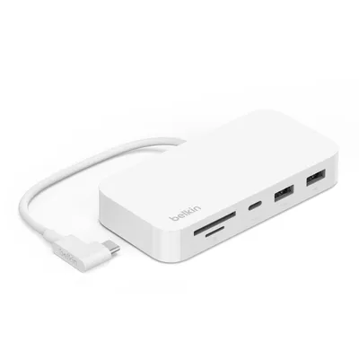 Produktbild von Belkin CONNECT USB-C 6-in-1 Multiport-Hub+ Halter INC011btWH