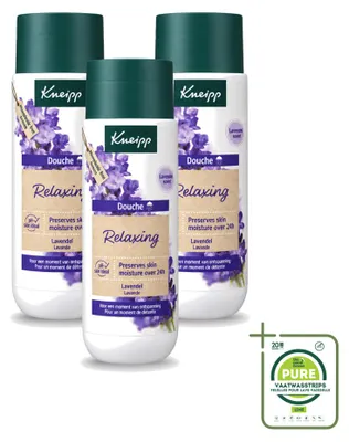 Immagine prodotto di 3 flaconi di gel doccia Kneipp, rilassante alla lavanda, 200 ml ciascuno, confezione grande (3 pezzi)