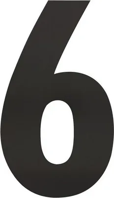 Produktbild von Hausnummer 6 XXL 500x2mm Edelstahl mattschwarz