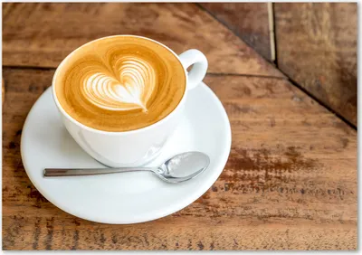 Produktbild von Tulup® Glas-Bild - 100 x 70 - Wandbild aus Glas - Wandkunst - Wandbild hinter gehärtetem Sicherheitsglas - Essen & Getränke - Kaffee Tasse - Braun