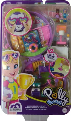Produktbild von Polly Pocket Fußball Schatulle, Spiel-Set inkl. 2 Figuren & Zubehör